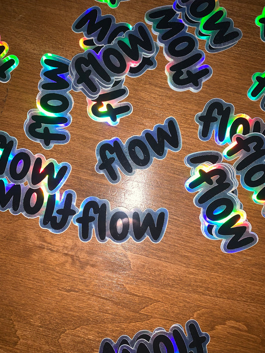 Flow holographic stickers
